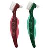 2 Pcs Premium Hard Denture Brush Toothbrush, Cleaning Brush, Multi-Layered Bristles &Portable Denture Double Sided Brush view 1