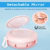 Denture Bath Case, Denture Cup, Leak Proof Portable Retainer Case, Denture Cleaning Kit with Cleaner Brush, Denture Box with Strainer & Mirror, Denture Case for Aligner Retainer Mouth Guard (Pink) view 2