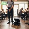 [2 Pack] Pivoting Dust Pan with Plastic Handle 38" Length Black - Plastic Lobby Dustpan with Cover view 4