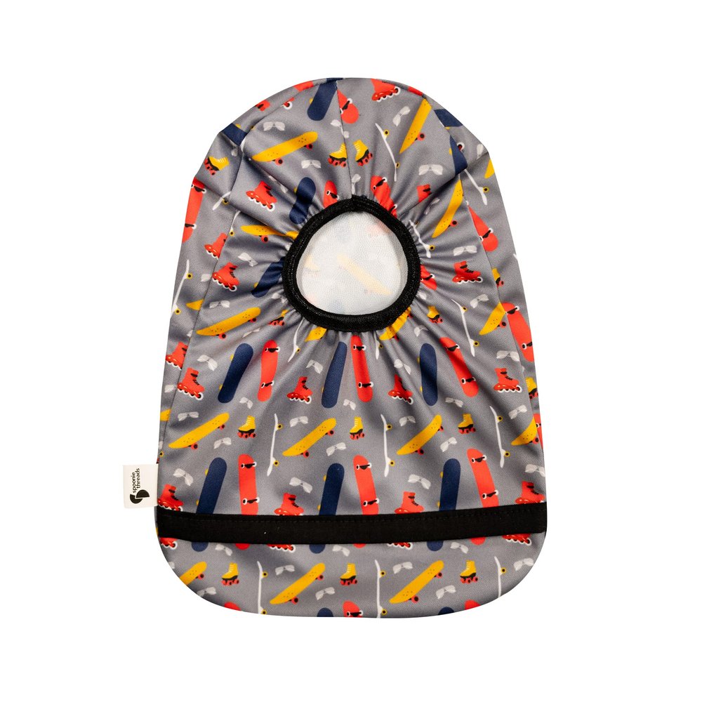 Spoonie Threads Wheels Elastic Ostomy Bag Cover | Fashionable & Adjustable Colostomy Stoma Ileostomy Pouches | Wheels, Size 6x9 (Small Opening)