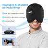 ComfiTECH Head Ice Pack Wrap with Top Coverage Cold Cap Cooling Gel Hat, Large, Black view 2