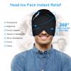 ComfiTECH Head Ice Pack Wrap with Top Coverage Cold Cap Cooling Gel Hat, Large, Black view 3
