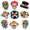144PCS Day of The Dead Cupcake Toppers Decorations - Halloween Skull Mexican Food Picks Appetizers Toothpicks Sticks Party Supplies view 1