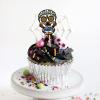 144PCS Day of The Dead Cupcake Toppers Decorations - Halloween Skull Mexican Food Picks Appetizers Toothpicks Sticks Party Supplies view 2