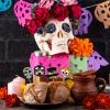 144PCS Day of The Dead Cupcake Toppers Decorations - Halloween Skull Mexican Food Picks Appetizers Toothpicks Sticks Party Supplies view 3