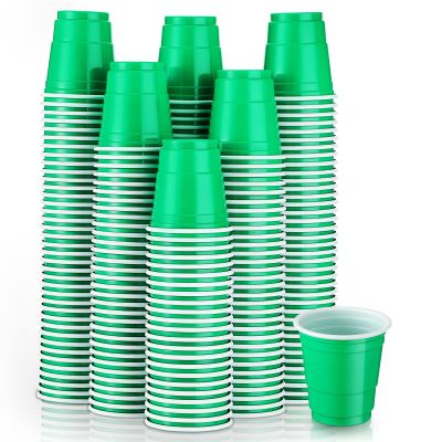 Yetene 200 Pcs 2 oz Plastic Shot Cups Mini Shot Tasting Cups for Wine Whiskey Food Wedding Baby Shower Party Drinking Beer Taste Supplies(Green)