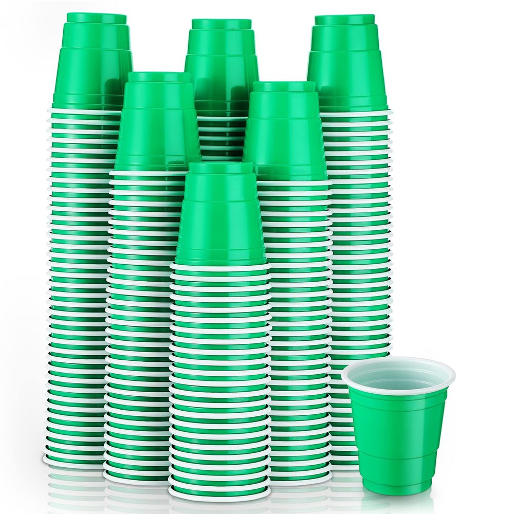 Yetene 200 Pcs 2 oz Plastic Shot Cups Mini Shot Tasting Cups for Wine Whiskey Food Wedding Baby Shower Party Drinking Beer Taste Supplies(Green)
