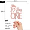 1/2 Way to One Cake Topper - Happy 6 Months Cake Topper - Happy 1/2 Birthday Baby Shower Decoration Rose Gold Glitter view 3