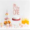 1/2 Way to One Cake Topper - Happy 6 Months Cake Topper - Happy 1/2 Birthday Baby Shower Decoration Rose Gold Glitter view 4