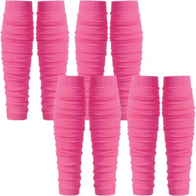 4 Pairs Breast Cancer Awareness Leg Sleeves Football Calf Leg Compression Sleeve Elastic Compression Leg Sleeves Sports for Men Boys Women (Pink)