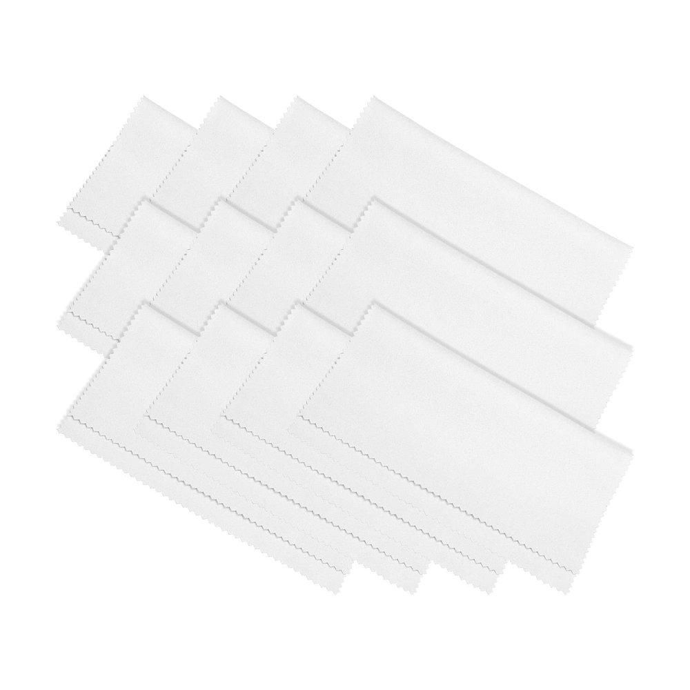 PATIKIL Eyeglass Microfiber Cleaning Cloth 7"x6", 12 Pack Glasses Cleaning Cloth Soft Suede Wipe Screen Cloth for Camera Lens Eyeglasses Screens in Individual Vinyl Pouch, White