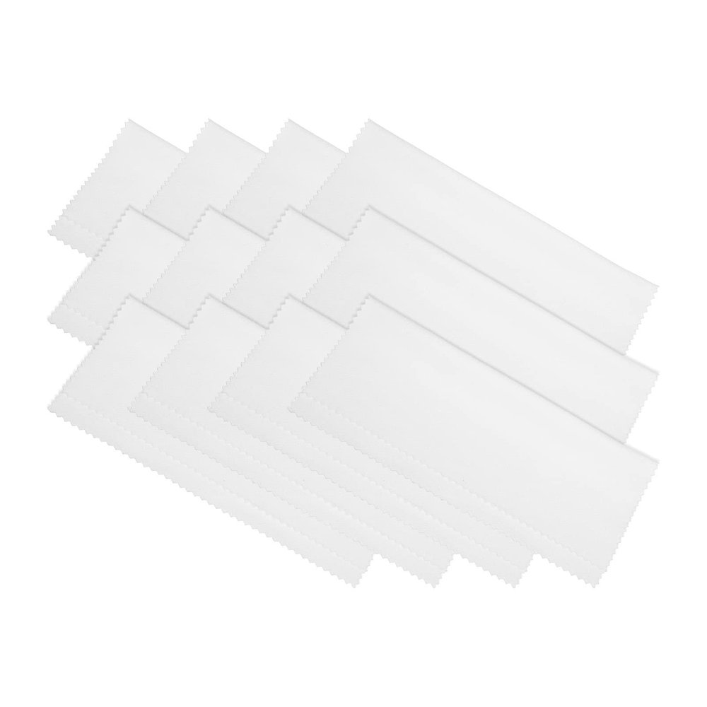 PATIKIL Eyeglass Microfiber Cleaning Cloth 6"x6", 12 Pack Glasses Cleaning Cloth Soft Suede Wipe Screen Cloth for Camera Lens Eyeglasses Screens in Individual Vinyl Pouch, White