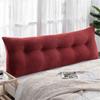 PP-Cotton Filled Triangular Soft Upholstered Headboard Wedge Pillow Wedge Reading & Bed Rest Pillows with Removable and Washable Cover (Color : Red, Size : 150 * 50 * 20cm) view 1