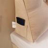 PP-Cotton Filled Triangular Soft Upholstered Headboard Wedge Pillow Wedge Reading & Bed Rest Pillows with Removable and Washable Cover (Color : Beige, Size : 100 * 50 * 20cm) view 4