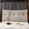 BBHW Velvet Daybed Pillow PP Cotton Filled Triangular Soft Headboard Wedge Cushion Bed Backrest Positioning Support Reading Pillow with Removable Cover (Color : Silver, Size : Twin/100x50x20cm) view 2