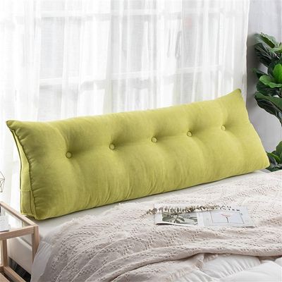 PP-Cotton Filled Triangular Soft Upholstered Headboard Wedge Pillow Wedge Reading & Bed Rest Pillows with Removable and Washable Cover (Color : Yellow, Size : 120 * 50 * 20cm)