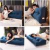 PP-Cotton Filled Triangular Soft Upholstered Headboard Wedge Pillow Wedge Reading & Bed Rest Pillows with Removable and Washable Cover (Color : Blue, Size : 150 * 50 * 20cm) view 2