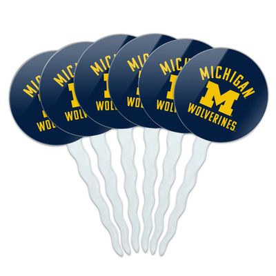 GRAPHICS & MORE University of Michigan Wolverines Logo Cupcake Picks Toppers Decoration Set of 6