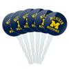 GRAPHICS & MORE University of Michigan Wolverines Logo Cupcake Picks Toppers Decoration Set of 6 view 1