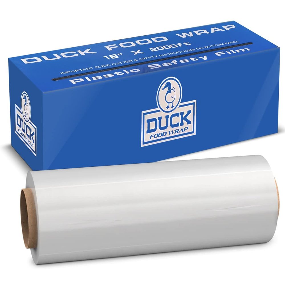 Duck Food Wrap, 18x 2000 ft. Plastic Wrap with Seal & Slide Cutter on Box - Restaurant & Commercial Grade, Excellent Quality & Heavy Duty - Great For Sealing, 1 box