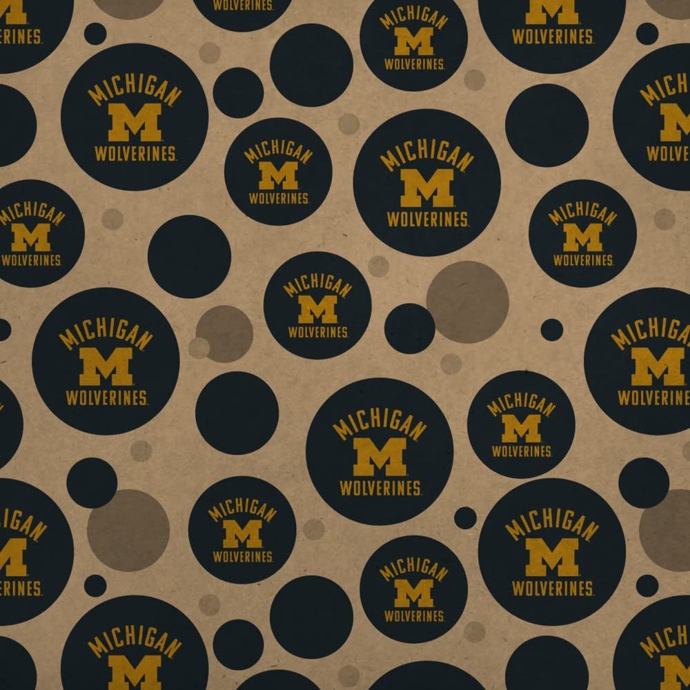 GRAPHICS & MORE University of Michigan Wolverines Logo Premium Kraft Gift Wrap Wrapping Paper Roll