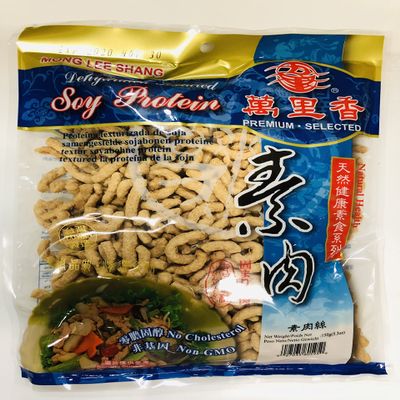 Mong Lee Shang Vegan Meat Substitute Vegan Soy Protein, TVP Textured Vegetable Protein, Meatless Plant Based Protein 5.3oz, Non-GMO, Unflavored (Shreds) 100% Vegan