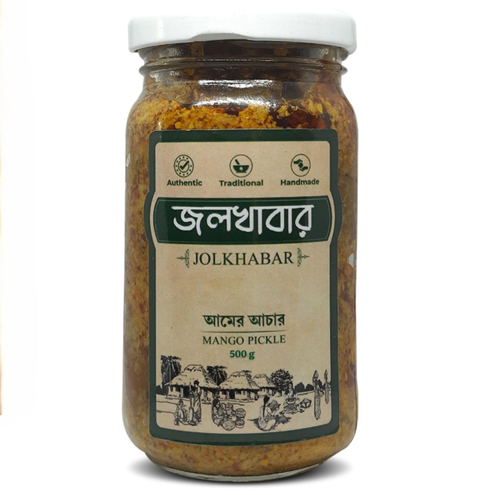 JOLKHABAR Aam Er Aachar 500Gm Pack | Mango Pickle | Authentic Traditional Handmade | Bengali Recipe | 500Gms (250Gms X Pack Of 2)