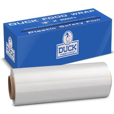 Duck Food Wrap, 18x 2000 ft. Plastic Wrap with Seal & Slide Cutter on Box - Restaurant & Commercial Grade, Excellent Quality & Heavy Duty - Great For Sealing, 2 box
