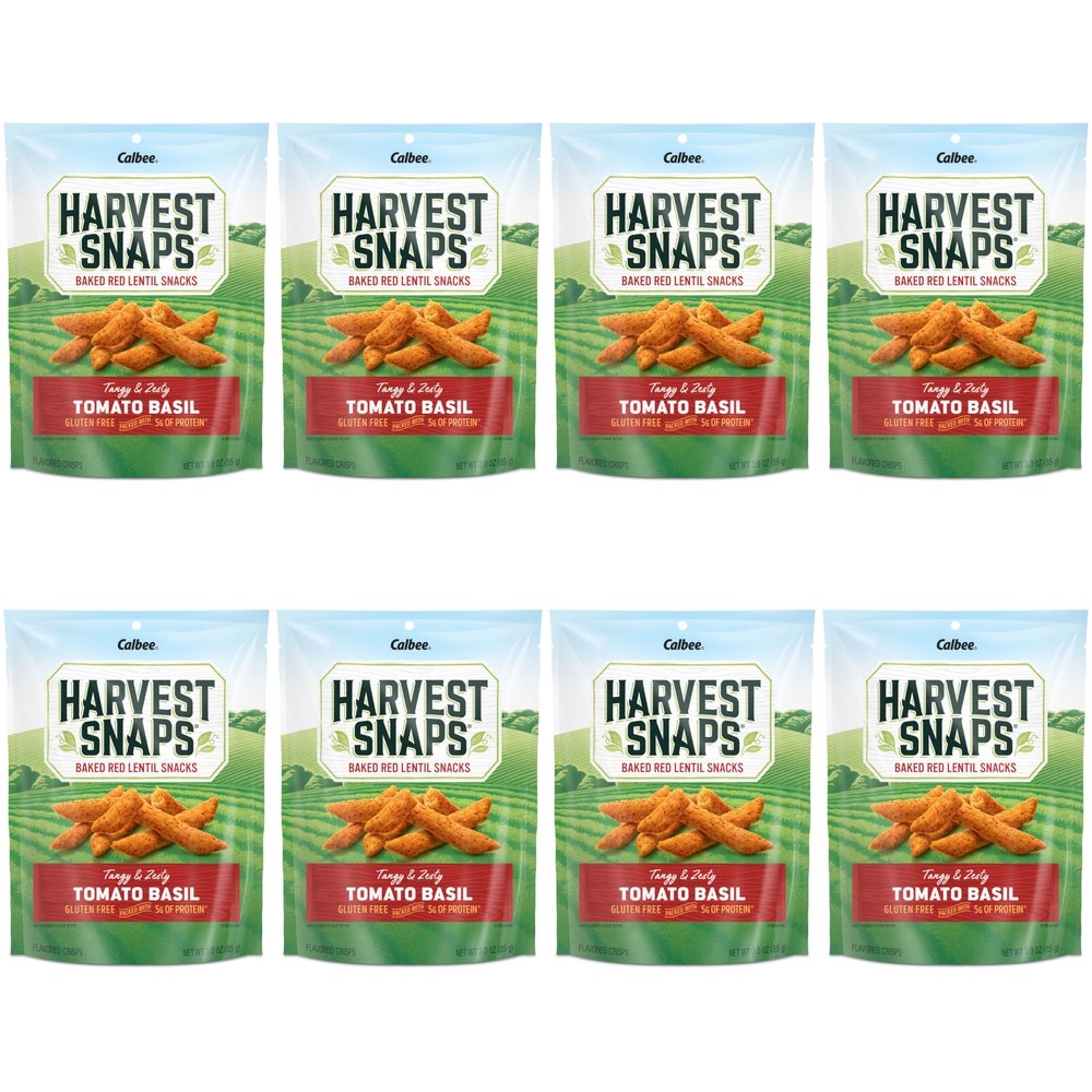 Harvest Snaps (Tomato Basil Snack Crisps, 8 Snack Packs), 3.0 ounces