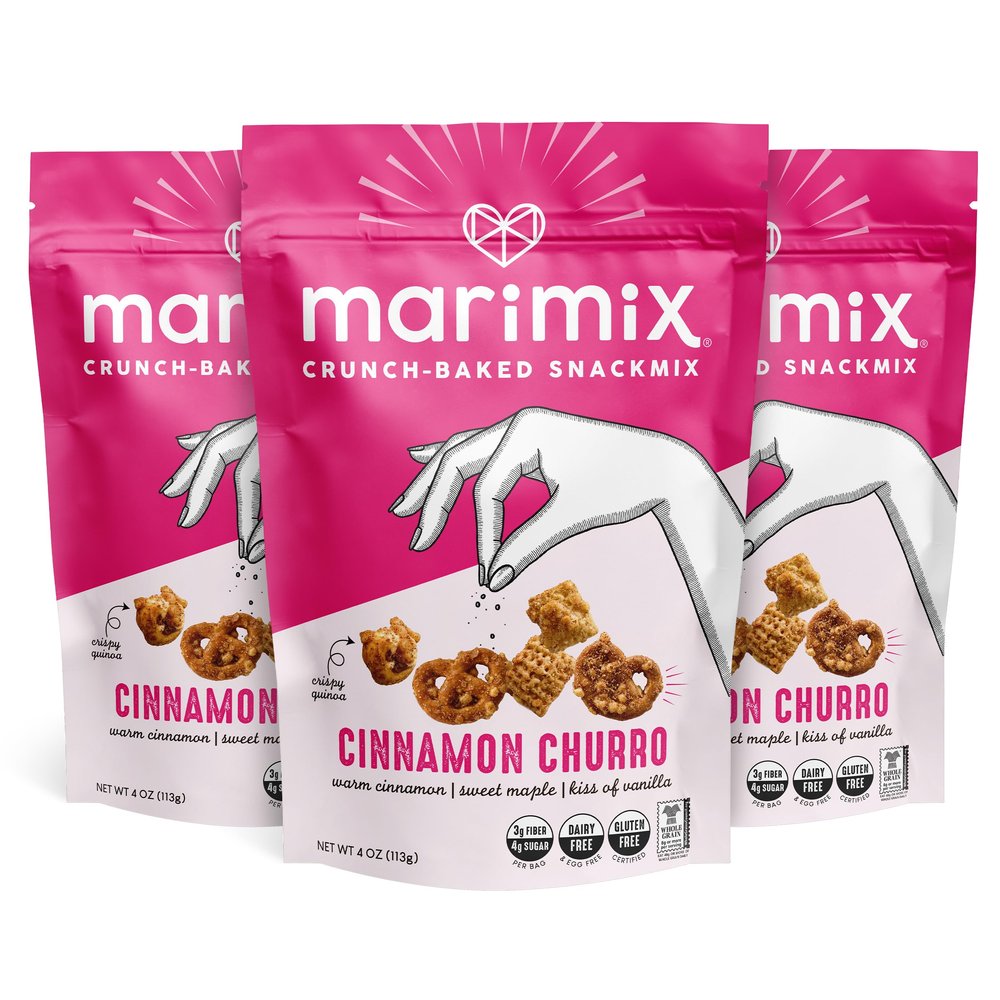 Marimix Snack Mix | Cinnamon Churro | Crunch Baked Sweet & Salty Savory Plant Based Naturally Gluten Free Whole Grain Fiber Charcuterie Pretzel Trail Party Mix | No Artificial Ingredients