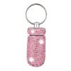 Aluminum Keychain Medication Pill Box Mini Size Pill Holder,Waterproof and Light Weight Pill Case, Bling Pill Container Key Chain Medicine Dispenser Organizer Bottle Storage Aluminum Keychain,Pink view 1