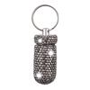 Aluminum Keychain Medication Pill Box Mini Size Pill Holder,Waterproof and Light Weight Pill Case, Bling Pill Container Key Chain Medicine Organizer Bottle Storage Aluminum Keychain,Bright Black view 1
