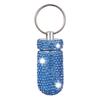 Aluminum Keychain Medication Pill Box Mini Size Pill Holder,Waterproof and Light Weight Pill Case, Bling Pill Container Key Chain Medicine Organizer Bottle Storage Aluminum Keychain,Light Blue view 1