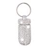 Aluminum Keychain Medication Pill Box Mini Size Pill Holder,Waterproof and Light Weight Pill Case, Bling Pill Container Key Chain Medicine Dispenser Organizer Bottle Storage Aluminum Keychain,White view 1