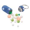 Aluminum Keychain Medication Pill Box Mini Size Pill Holder,Waterproof and Light Weight Pill Case, Bling Pill Container Key Chain Medicine Dispenser Organizer Bottle Storage Aluminum Keychain,White view 4