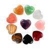 10 PCS Healing Crystals Bulk Natural Stone Heart Shape Amethyst Rose Quartz Tiger Eye Clear Quartz Obsidian Pocket Palm Thumb Gemstone Decor for Garden, Lawn, Flowerpot view 1