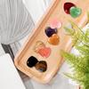 10 PCS Healing Crystals Bulk Natural Stone Heart Shape Amethyst Rose Quartz Tiger Eye Clear Quartz Obsidian Pocket Palm Thumb Gemstone Decor for Garden, Lawn, Flowerpot view 3