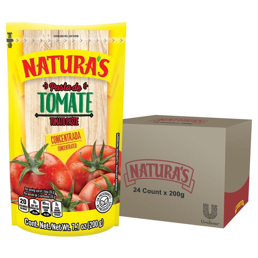 Natura's Natural Tomato Paste, Heat-and-Eat Tomato Paste, 7.1 Oz (Pack of 24)