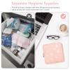 airogym 2 Pack Period Bag for Womens, Sanitary Napkin Storage Bag, Functional Waterproof Sanitary Pads Bags for Panty Liners, Tampons, Menstrual Cups Pouches, Sanitary Pads Organizer with Zipper view 3