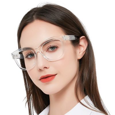 MARE AZZURO Oversized 3.00 Bifocal Reading Glasses Women Blue Light Blocking Readers 100 125 150 175 200 225 250 275 300 350 (Transparent, 3.0)