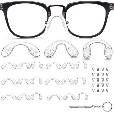 PPIOOY 21 Pcs Silicone Eyeglass Nose Pads, Transparent Soft Non-Slip, 3 Sizes (42 mm, 31 mm, 27 mm)