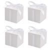 KUPOO 50PCS Favor Boxes,Candy Boxes 2.2x2.2x2.2 Inches Small Gift Boxes with Ribbons for Wedding Baby Shower Decorations Birthday Party Supplies (White) view 1