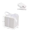 KUPOO 50PCS Favor Boxes,Candy Boxes 2.2x2.2x2.2 Inches Small Gift Boxes with Ribbons for Wedding Baby Shower Decorations Birthday Party Supplies (White) view 2