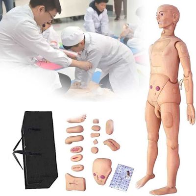 ZQHJ 5.57ft Life Size Patient Care Manikin with Interchangeable Genitals Training CPR Simulator for Medical Nursing Training Manikin