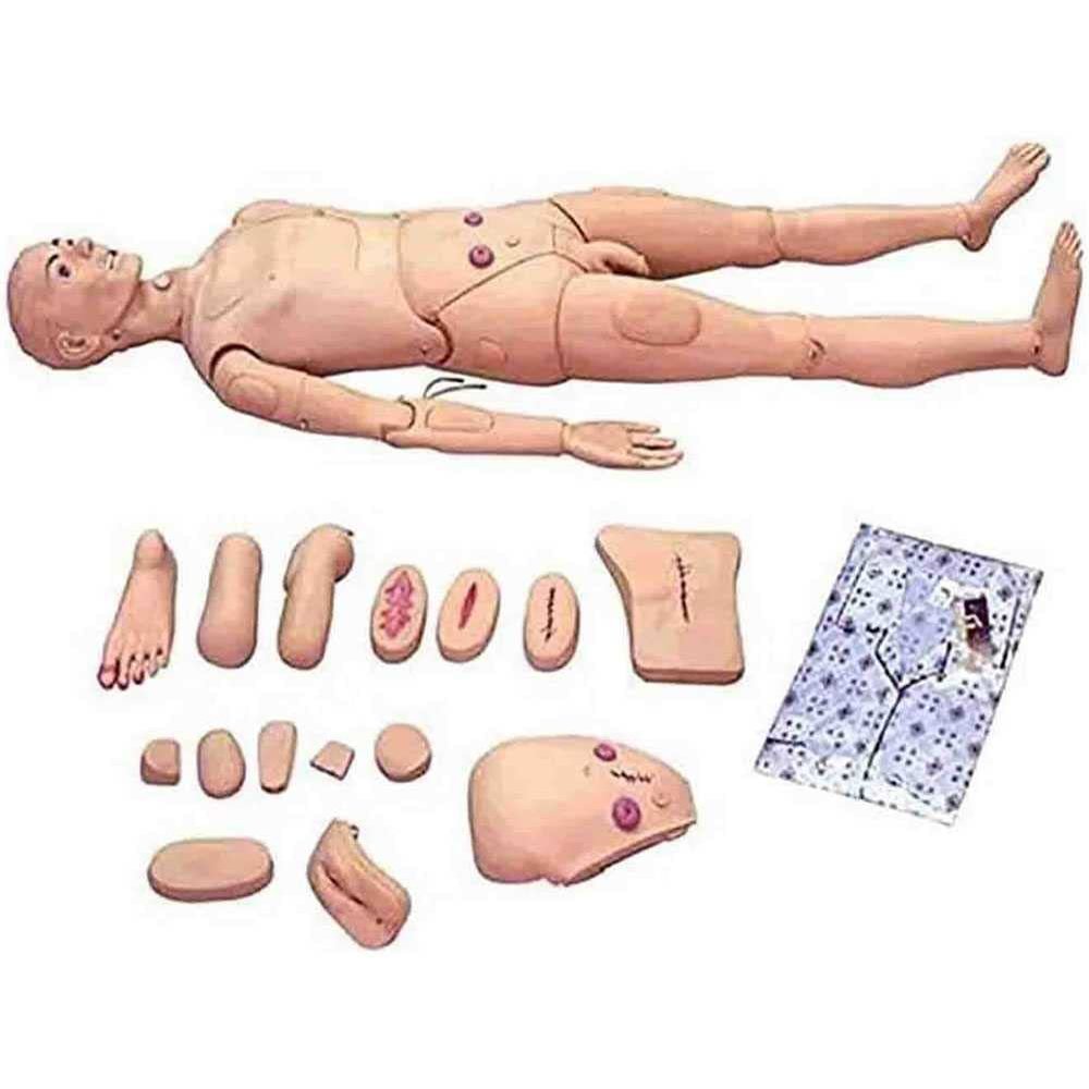 ZQHJ 170cm Life Size Patient Care Manikin Men and Women Interchangeable Training CPR Simulator for Medical Nursing Training Manikin