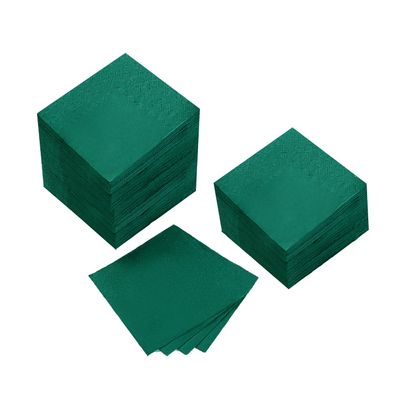 200 Pack Cocktail Napkin 2-Ply Dessert Napkins Folded 5 x 5 Inches Disposable Napkins for Dinner Wedding Birthday Party Bridal Anniversary Reception Event (200, Dark Green)