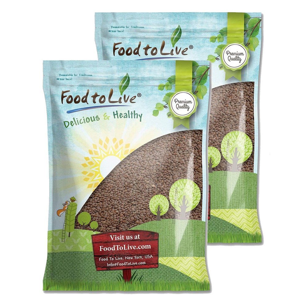 Food to Live - Whole Red Lentils, 25 Pounds  Dry Raw Lentils, Sproutable, Vegan, Kosher, Bulk. Quick-Cooking. Good Source of Dietary Fiber, and Protein. Perfect for Lentil Soup, Stews, Curry