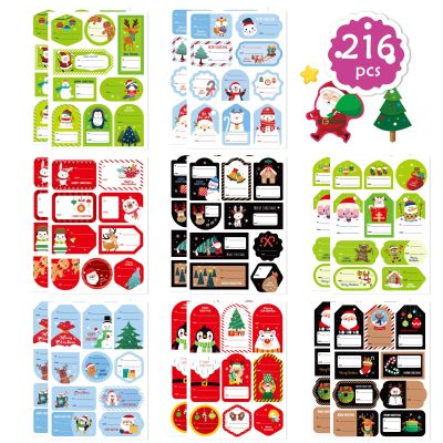 150PCS Christmas Gift Tags Stickers Self-Adhesive Name Tags Stickers Christmas Party Favor