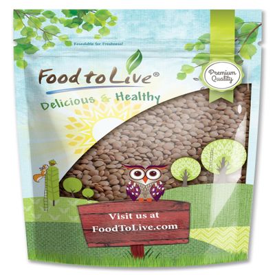 Food to Live - Whole Red Lentils, 2.5 Pounds  Dry Raw Lentils, Sproutable, Vegan, Kosher, Bulk. Quick-Cooking. Good Source of Dietary Fiber, and Protein. Perfect for Lentil Soup, Stews, Curry