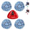 4 Pack Mop Head and 1 Pack Head Base Part for O-Ceda RinseClean Spin Mop Refill 2-Tank System Only Easy Cleaning Microfiber Replacement view 1